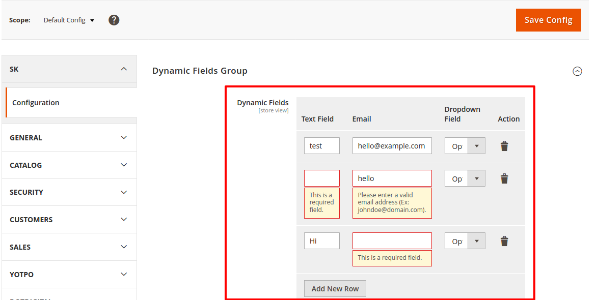 How to add Dynamic fields in Magento 2 system.xml configuration
